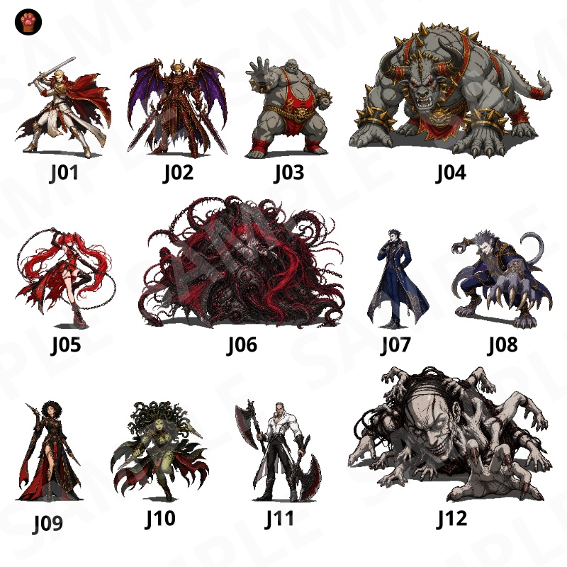 CP35-J01|ヴィラン・悪役キャラ30体(透過PNG/商用OK) / Villains x30 (PNG)