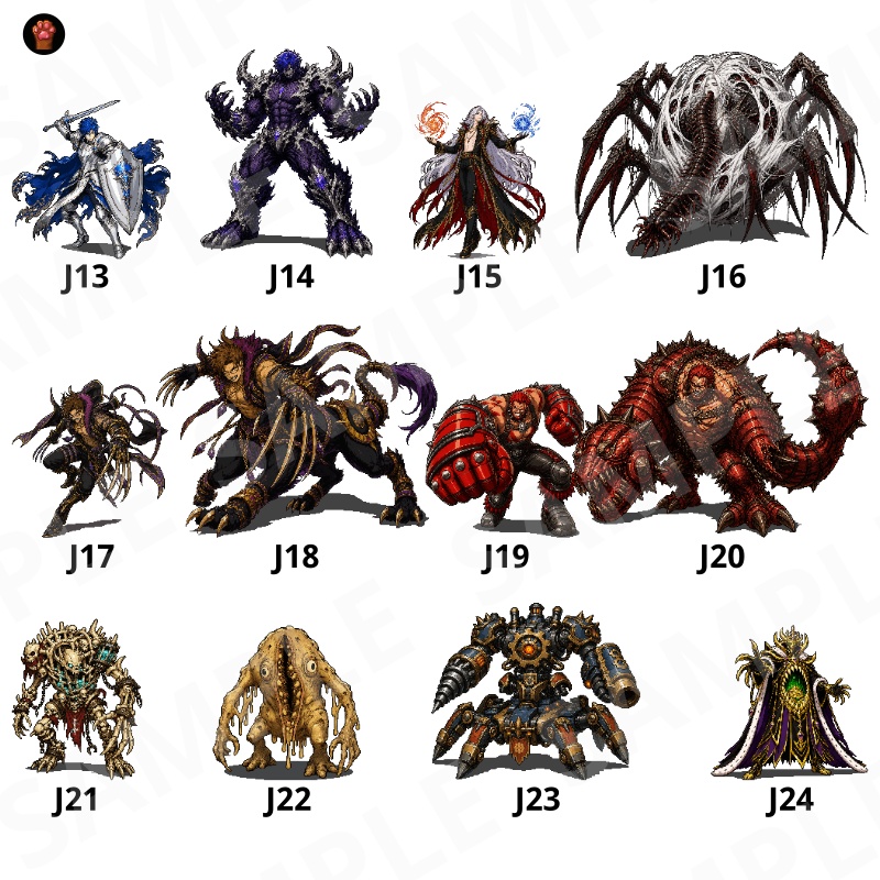 CP35-J01|ヴィラン・悪役キャラ30体(透過PNG/商用OK) / Villains x30 (PNG)