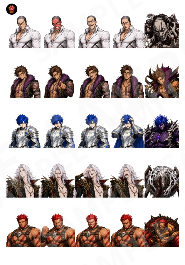 FG07|Face Graphics 50点(透過PNG/商用OK) / Face Graphics x50 (PNG)