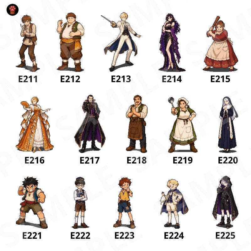 CP36-E211|人物・罠30点(透過PNG/商用OK) / Characters & Traps x30 (PNG)