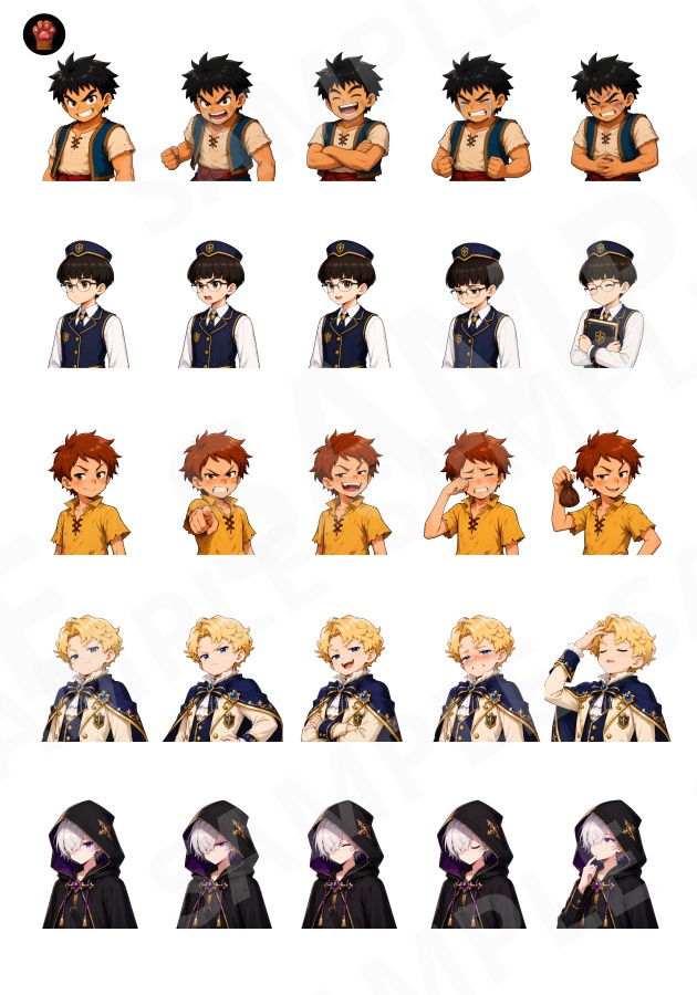 FG09|Face Graphics 50点(透過PNG/商用OK) / Face Graphics x50 (PNG)