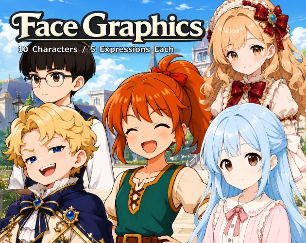 FG09｜Face Graphics 50点（透過PNG／商用OK） / Face Graphics x50 (PNG)