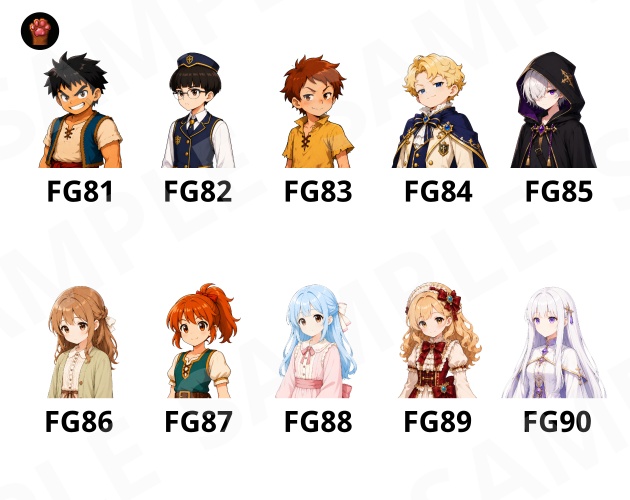 FG09|Face Graphics 50点(透過PNG/商用OK) / Face Graphics x50 (PNG)