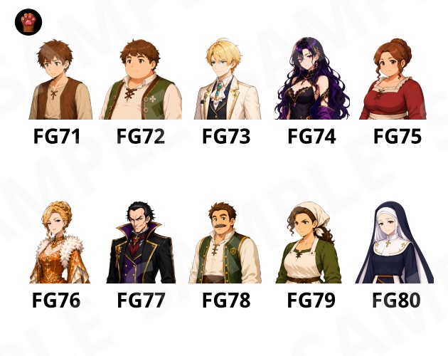 FB01|FG01〜FG10 まとめ買いセット|顔グラ500点(透過PNG) / FG01–FG10 | Bundle Pack | 500 Face Graphics (PNG)