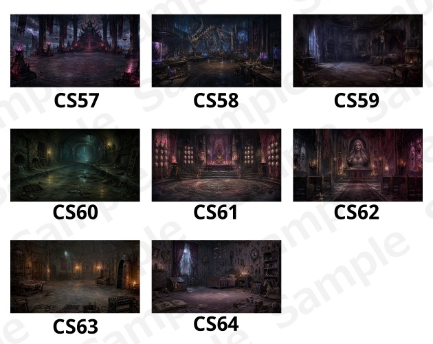 CS08|カットシーン背景 8点(PNG/商用OK) / Cutscene Backgrounds x8 (PNG)