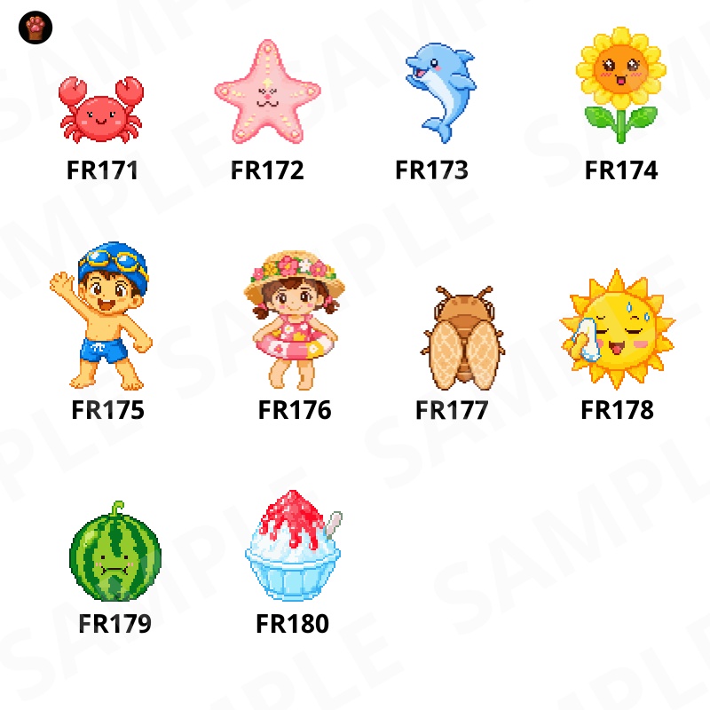 FR-18|無料お試し FR-18|ドット絵10点(透過PNG) FR-18 | Free Sample