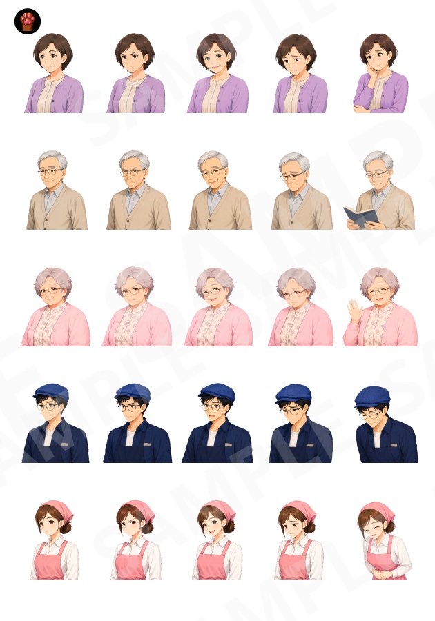 FG11|Face Graphics 50点(透過PNG/商用OK) / Face Graphics x50 (PNG)