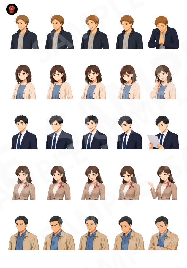 FG11|Face Graphics 50点(透過PNG/商用OK) / Face Graphics x50 (PNG)