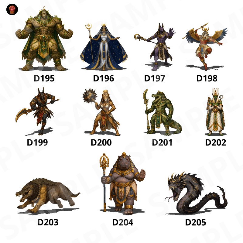 CP39-D181|神話モンスター30体(透過PNG/商用OK) / Mythology Monsters x30 (PNG)