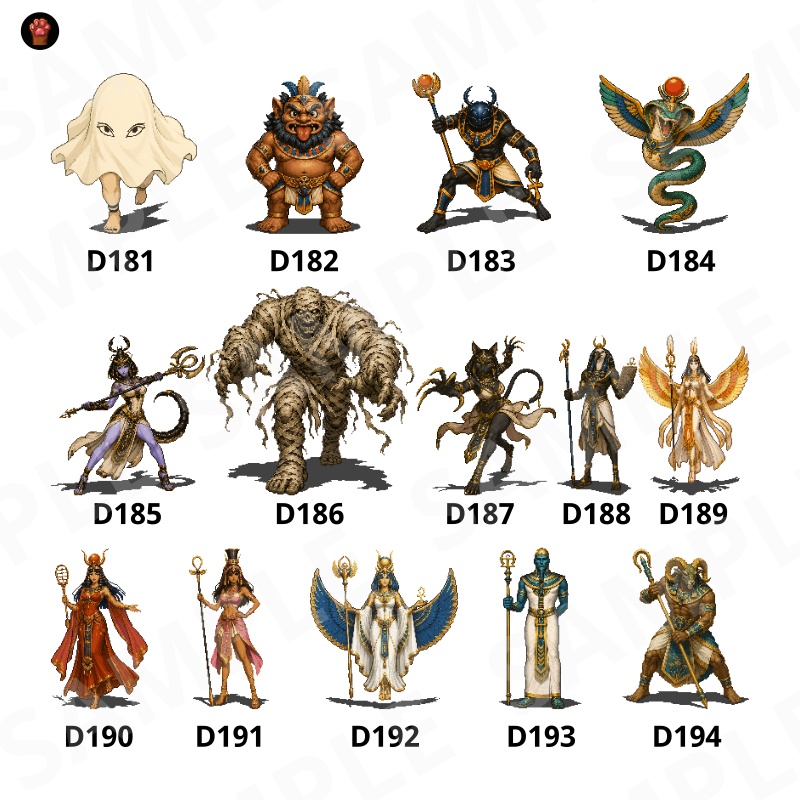 CP39-D181|神話モンスター30体(透過PNG/商用OK) / Mythology Monsters x30 (PNG)