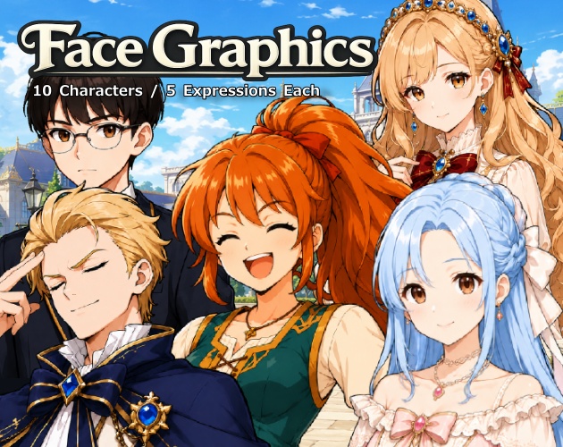 FGEX01|Face Graphics EX 50点(透過PNG/商用OK) / Face Graphics EX x50 (PNG)