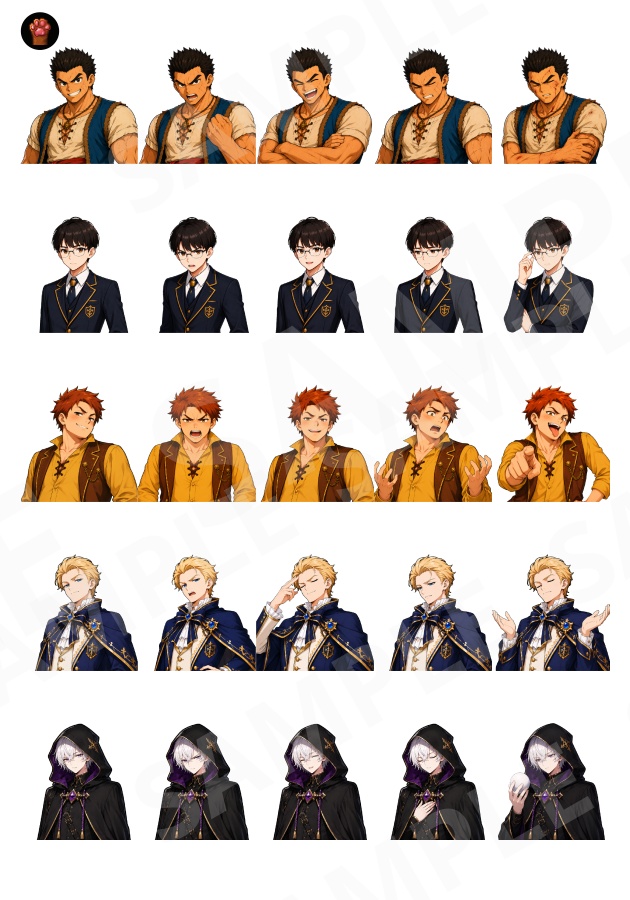 FGEX01|Face Graphics EX 50点(透過PNG/商用OK) / Face Graphics EX x50 (PNG)