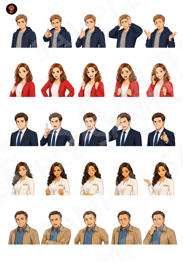 FGEX02|Face Graphics EX 50点(透過PNG/商用OK) / Face Graphics EX x50 (PNG)