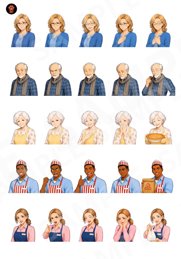 FGEX02|Face Graphics EX 50点(透過PNG/商用OK) / Face Graphics EX x50 (PNG)