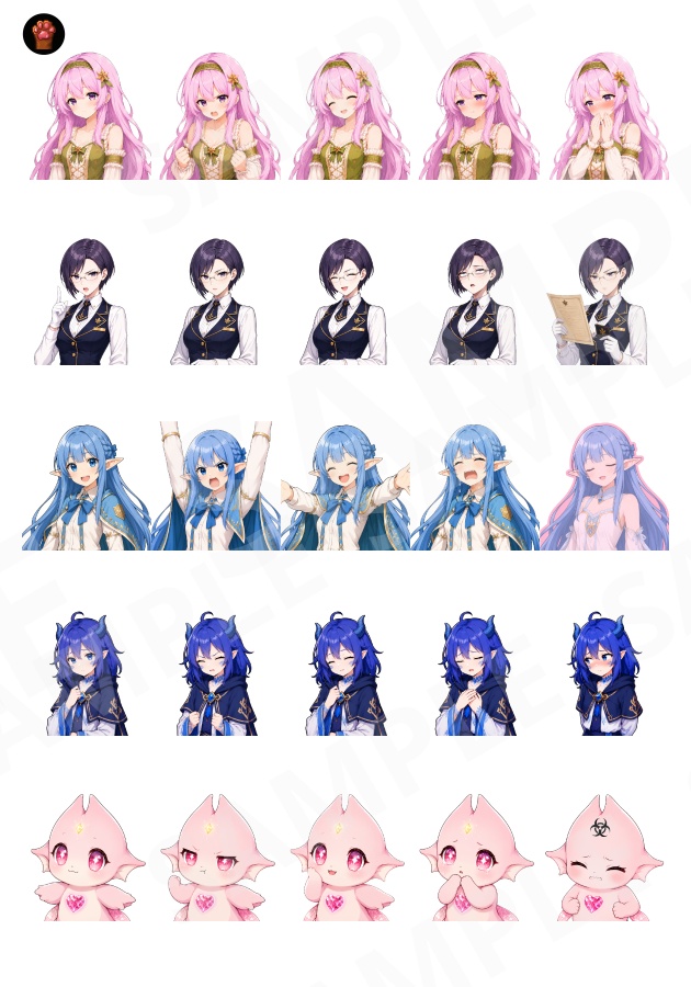 FGEX03|Face Graphics EX 50点(透過PNG/商用OK) / Face Graphics EX x50 (PNG)