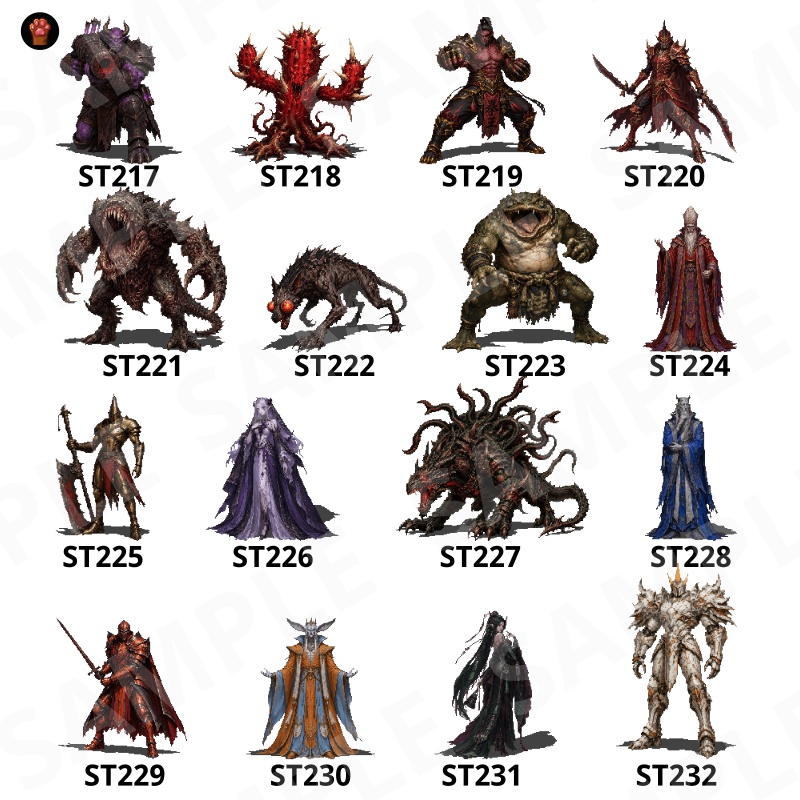 ST-05|RPG向けドット絵モンスター50体(透過PNG/商用OK) / Fantasy Pixel Monsters x50 (PNG, Commercial OK)