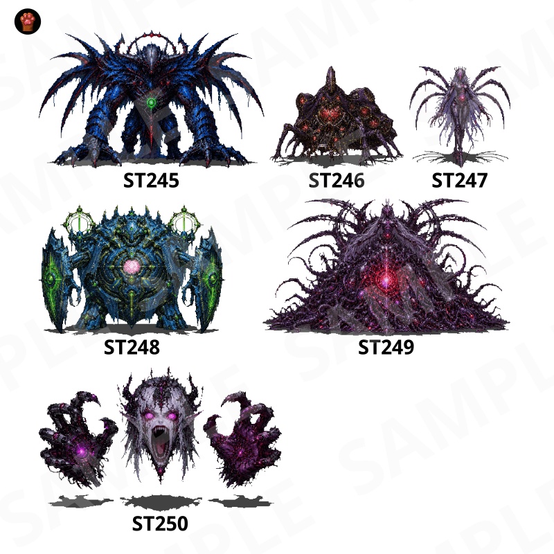 ST-05|RPG向けドット絵モンスター50体(透過PNG/商用OK) / Fantasy Pixel Monsters x50 (PNG, Commercial OK)