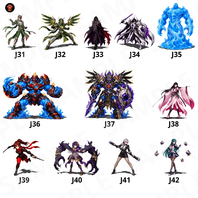 CP44-J31|ヴィラン・悪役キャラ30体(透過PNG/商用OK) / Villains x30 (PNG)