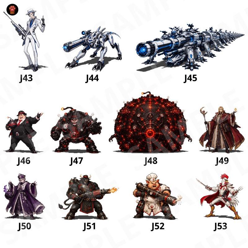 CP44-J31|ヴィラン・悪役キャラ30体(透過PNG/商用OK) / Villains x30 (PNG)