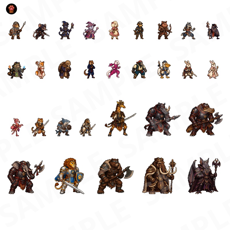 CP46-B151|動物:ペット&野生30体(透過PNG/商用OK) / Animals Pack x30 (PNG)