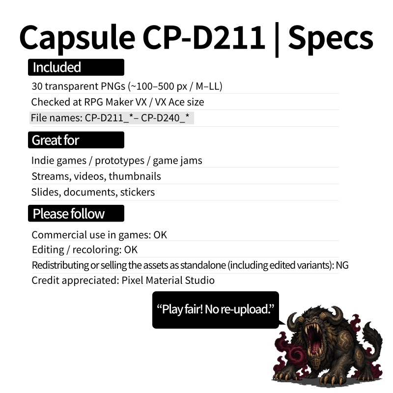 CP48-D211|神話モンスター30体(透過PNG/商用OK) / Mythology Monsters x30 (PNG)