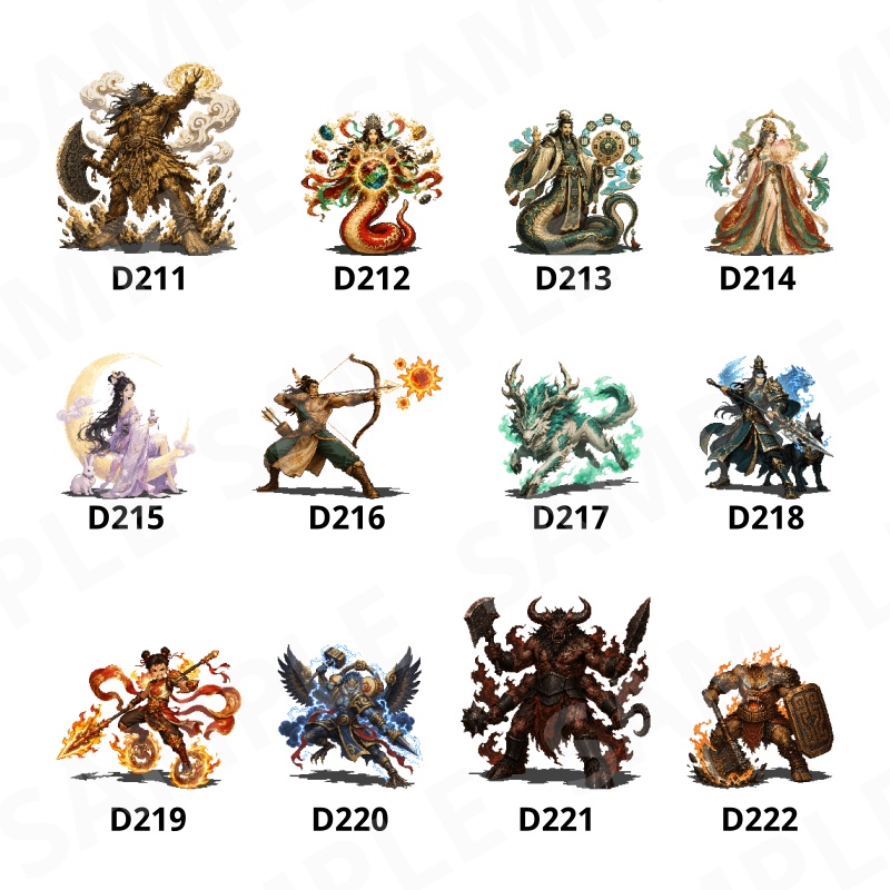 CP48-D211|神話モンスター30体(透過PNG/商用OK) / Mythology Monsters x30 (PNG)
