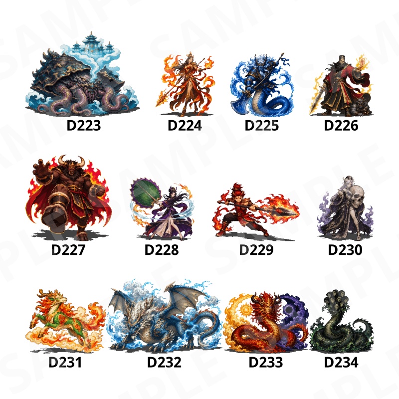CP48-D211|神話モンスター30体(透過PNG/商用OK) / Mythology Monsters x30 (PNG)