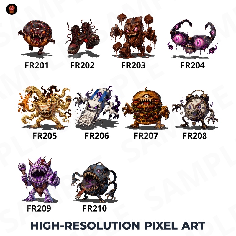 FR-21|無料お試し FR-21|ドット絵20点(透過PNG) FR-20 | Free Sample