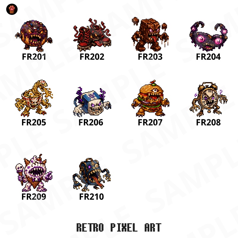 FR-21|無料お試し FR-21|ドット絵20点(透過PNG) FR-20 | Free Sample