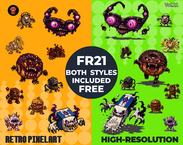 FR-21｜無料お試し FR-21｜ドット絵20点（透過PNG）　FR-20 | Free Sample