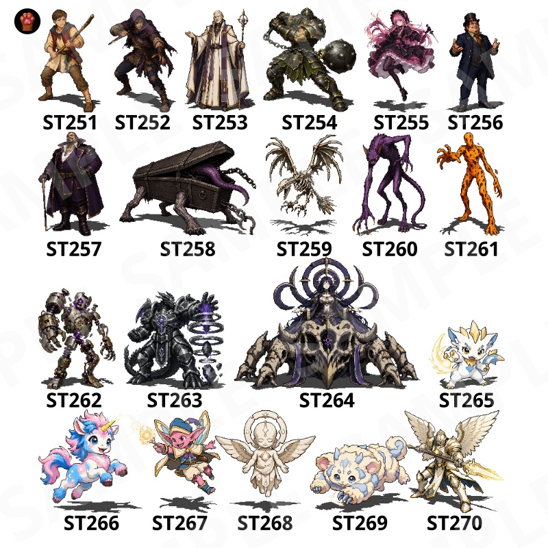 ST-06|RPG向けドット絵モンスター50体(透過PNG/商用OK) / Fantasy Pixel Monsters x50 (PNG, Commercial OK)