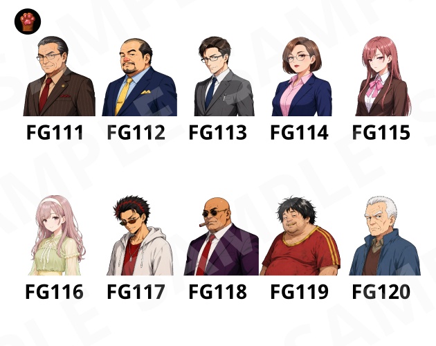 FG12|Face Graphics 50点(透過PNG/商用OK) / Face Graphics x50 (PNG)