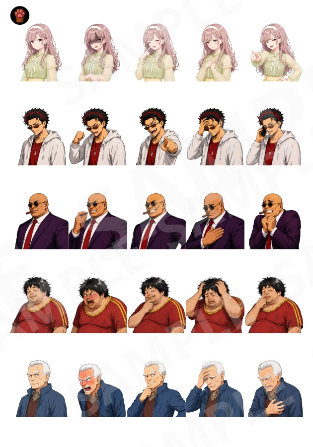 FG12|Face Graphics 50点(透過PNG/商用OK) / Face Graphics x50 (PNG)