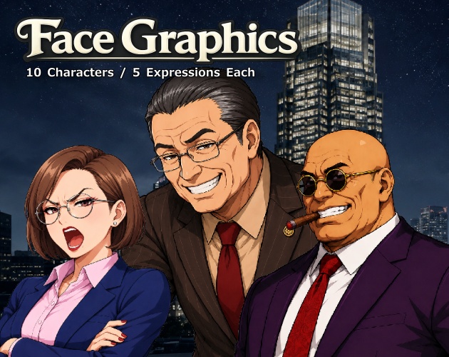FG12|Face Graphics 50点(透過PNG/商用OK) / Face Graphics x50 (PNG)