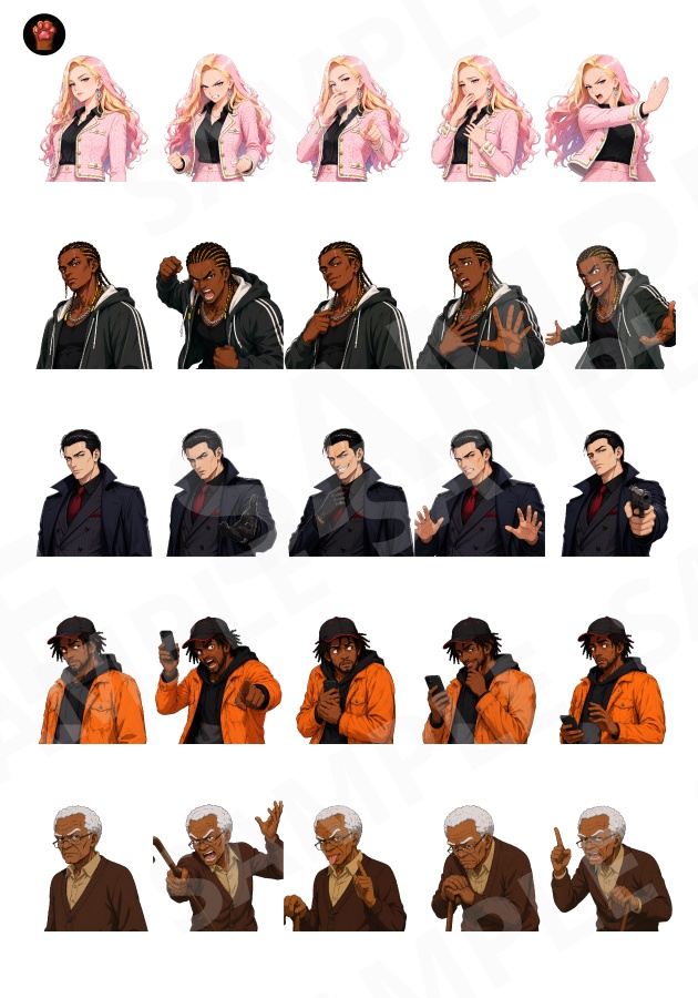 FGEX04|Face Graphics EX 50点(透過PNG/商用OK) / Face Graphics EX x50 (PNG)