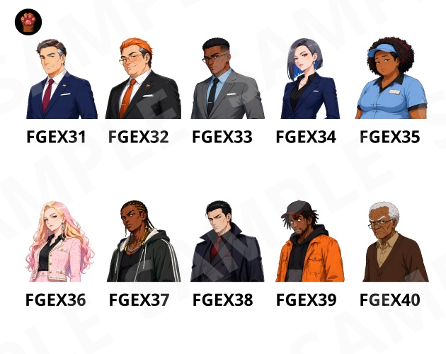 FGEX04|Face Graphics EX 50点(透過PNG/商用OK) / Face Graphics EX x50 (PNG)