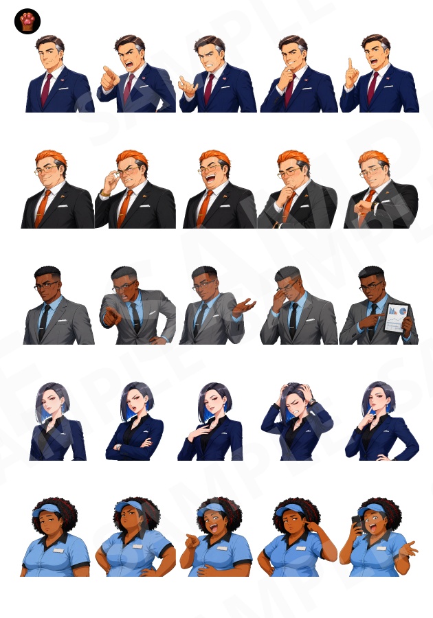 FGEX04|Face Graphics EX 50点(透過PNG/商用OK) / Face Graphics EX x50 (PNG)