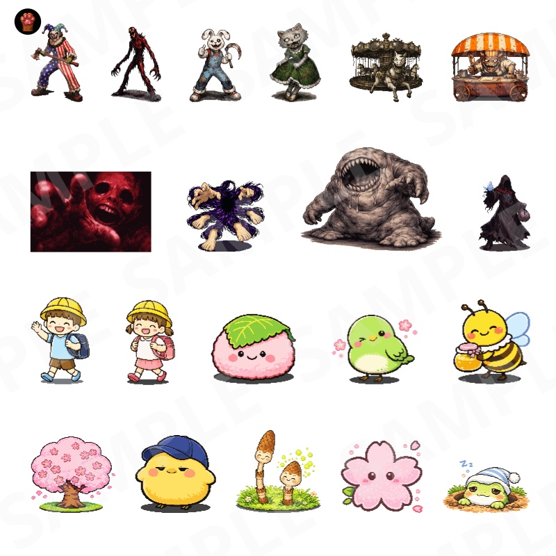 1000-Monster Mega Pack Vol.02|RPG向けドット絵モンスター1000体(透過PNG/商用OK) Fantasy Pixel Monsters x1000 Vol.02 (PNG, Commercial OK)