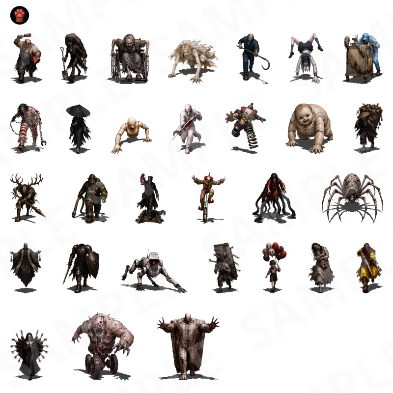 1000-Monster Mega Pack Vol.02|RPG向けドット絵モンスター1000体(透過PNG/商用OK) Fantasy Pixel Monsters x1000 Vol.02 (PNG, Commercial OK)