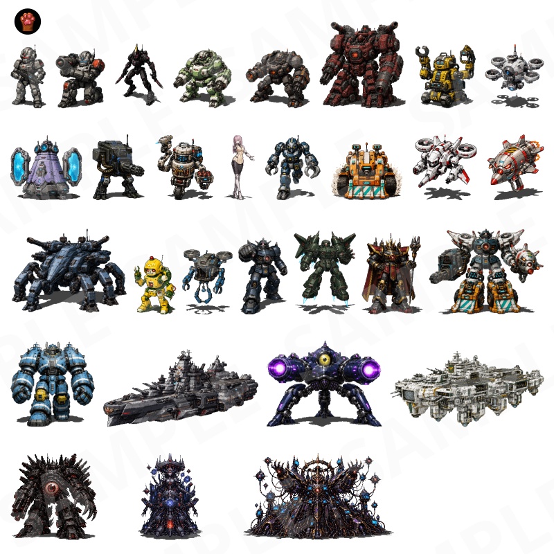1000-Monster Mega Pack Vol.02|RPG向けドット絵モンスター1000体(透過PNG/商用OK) Fantasy Pixel Monsters x1000 Vol.02 (PNG, Commercial OK)
