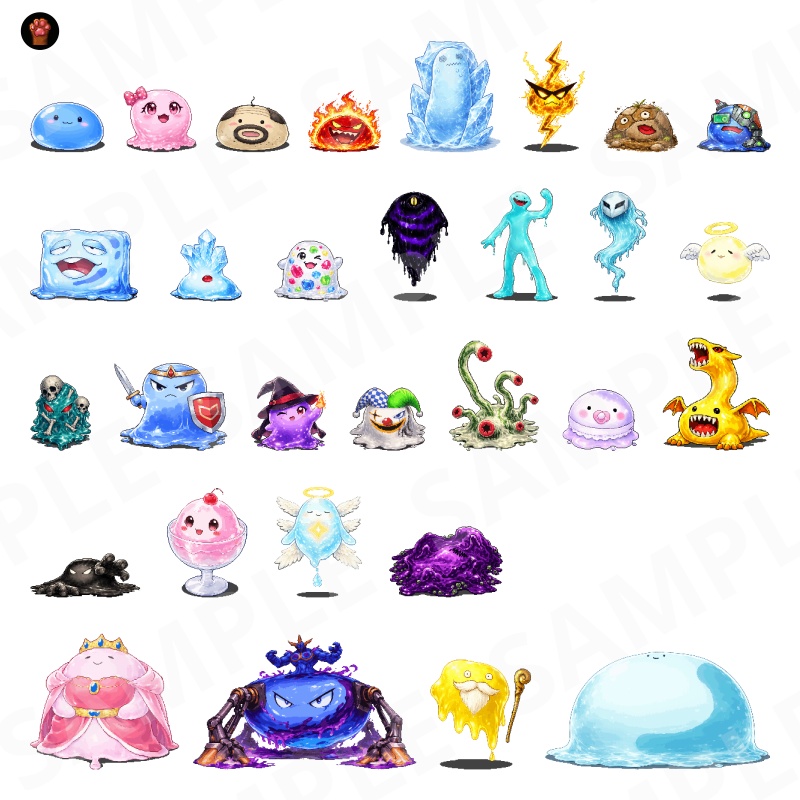 1000-Monster Mega Pack Vol.02|RPG向けドット絵モンスター1000体(透過PNG/商用OK) Fantasy Pixel Monsters x1000 Vol.02 (PNG, Commercial OK)