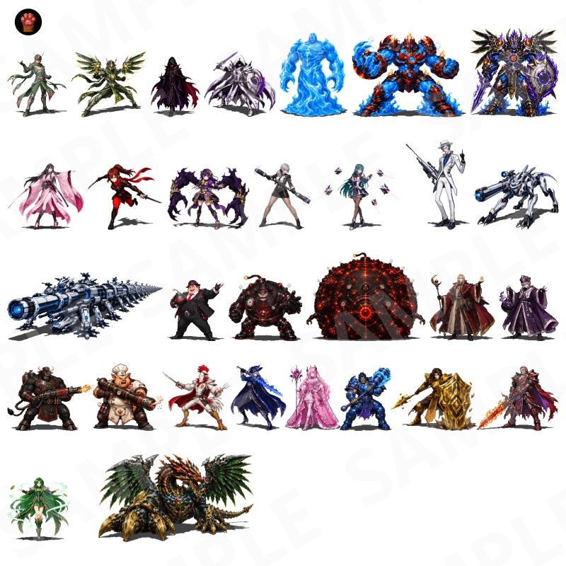 1000-Monster Mega Pack Vol.02|RPG向けドット絵モンスター1000体(透過PNG/商用OK) Fantasy Pixel Monsters x1000 Vol.02 (PNG, Commercial OK)