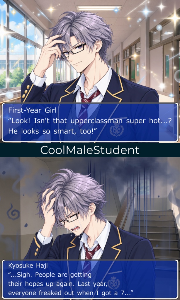 FG15|学生顔グラ50点|男子生徒5人・女子生徒5人×5表情