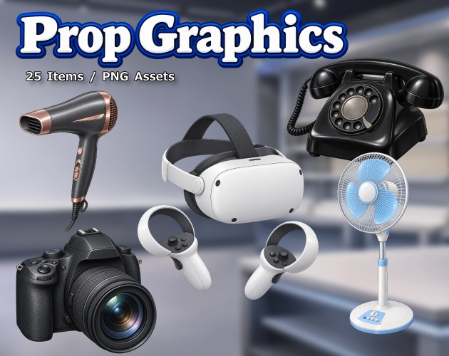 PR02｜現代小物 25点（PNG／商用OK） / Modern Props x25 (PNG)