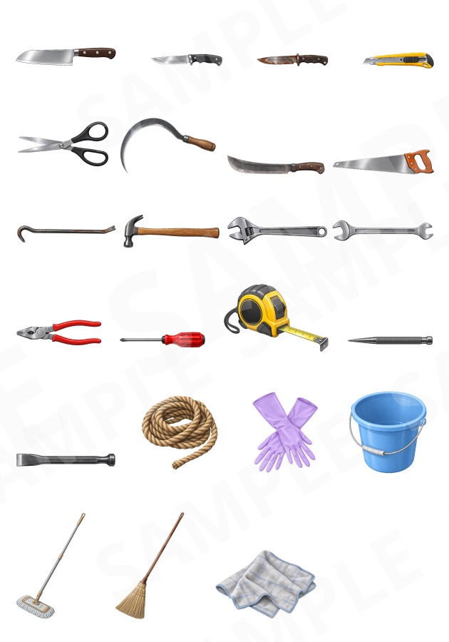 PR03|現代小物 25点(PNG/商用OK) / Modern Props x25 (PNG)
