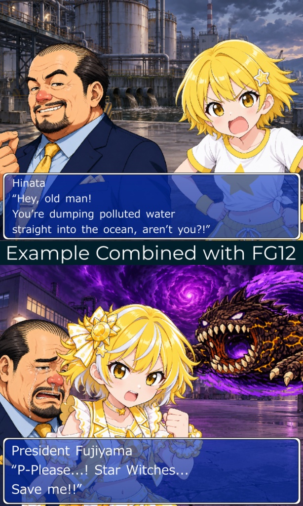 FG17|魔法少女顔グラ50点|魔法少女・変身前少女・妖精10人×5表情+ボーナス3点