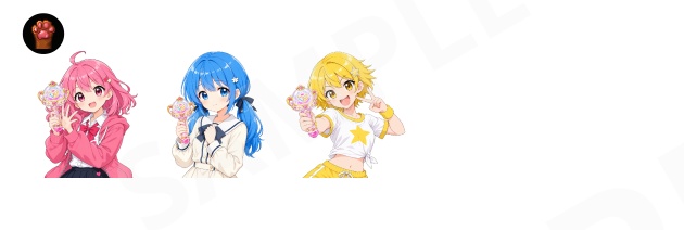FG17|魔法少女顔グラ50点|魔法少女・変身前少女・妖精10人×5表情+ボーナス3点