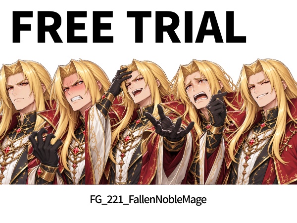 FG23|ファンタジーヴィラン顔グラ50点 Vol.3|魔族・四天王・騎士・個性派悪役など10人×5表情+ボーナス6点