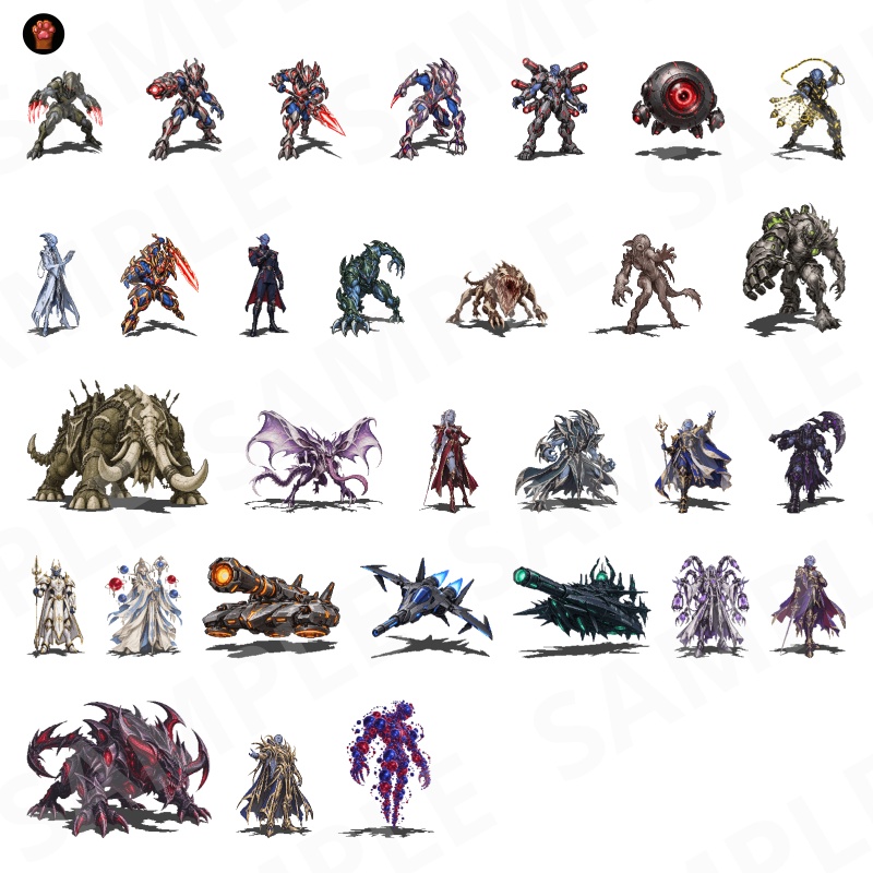 CP51|SFモンスター30体(透過PNG/商用OK) / Sci-Fi Entities x30