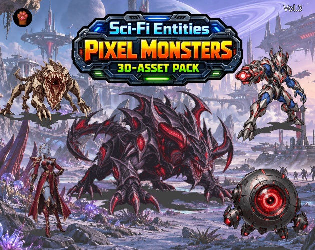 CP51|SFモンスター30体(透過PNG/商用OK) / Sci-Fi Entities x30